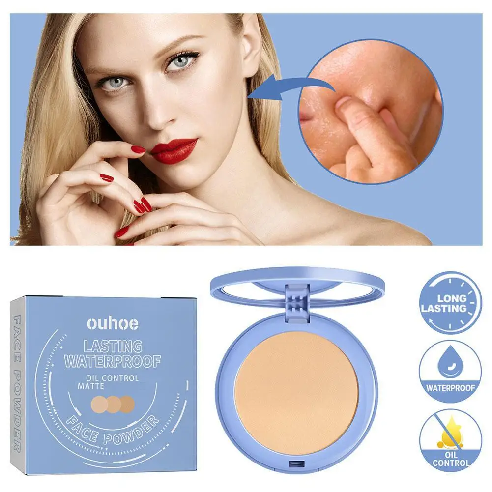 Silk Soft Mist Powder Cake Oil Control Powder Waterproof Long-Lasting Full Coverage Face Compact Setting Powder Makeup Cosmetics