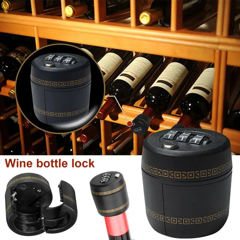 Hot Sale Plastic Bottle Password Lock Combination Lock Wine Stopper Vacuum Plug Device Preservation Wine bottle lock