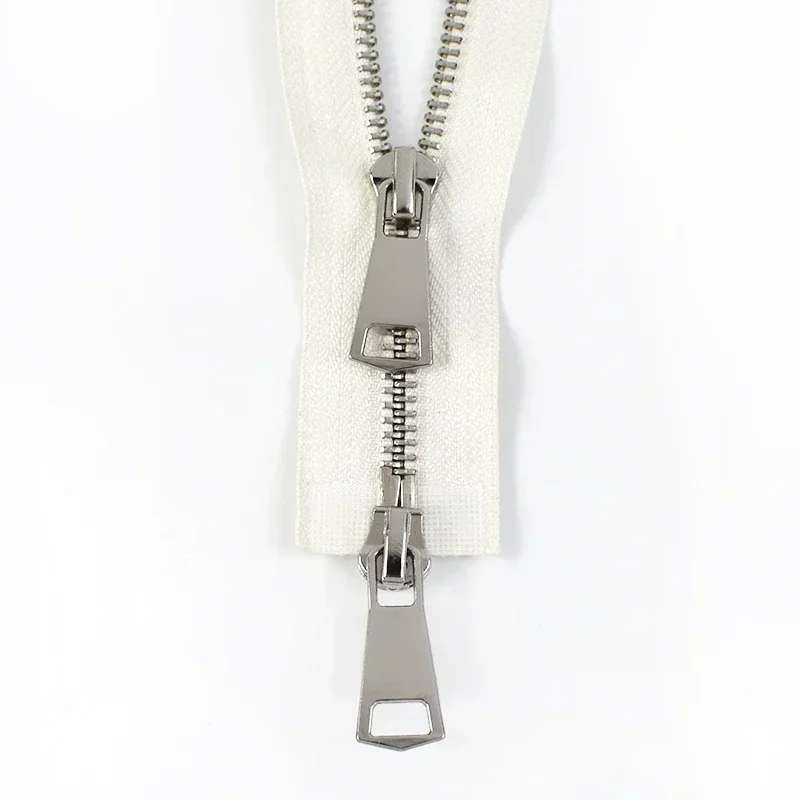 Premium Metal Double-Slider Open-End Zippers for Jackets - Auto Lock Closure, Multiple Lengths Available