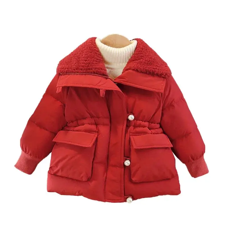 0-5Y Girl Velvet Thick Jackets Winter Children's Parka Warm Cotton-Padded Outerwear Baby Thickening Coat Clothes