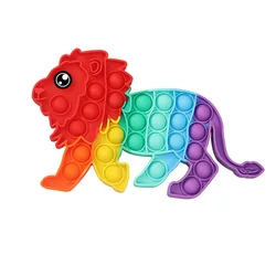 Jouet Anti Stress arc en ciel Popits Lion Fidget, Anti Stress, intéressant, jeu à bulles, cadeaux de fête pour enfants, jouets sensoriels, planche Anti Stress tdah 
