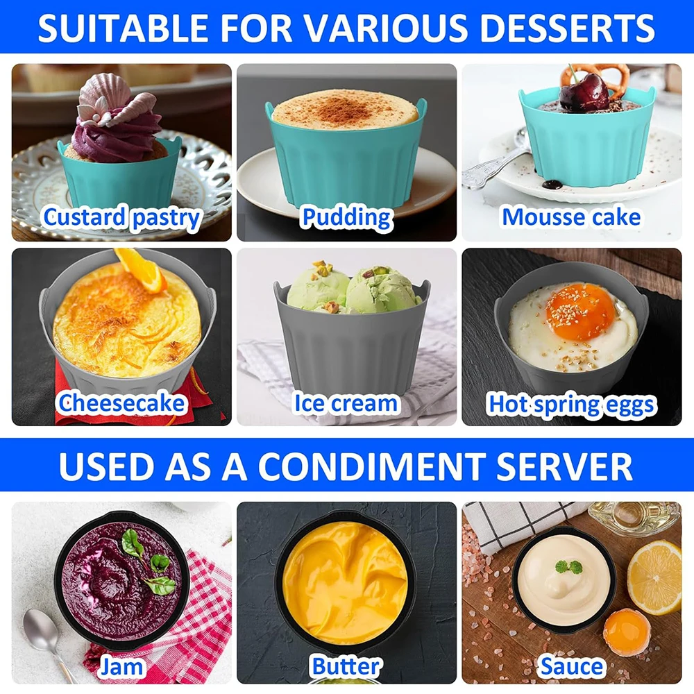 Air Fryer Accessories 3 6 9Pcs Silicone Egg Mould Poacher Cups Cake Mould Muffin Trays Cases Bakeware Tools