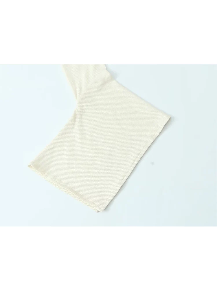 Spring New Long sleeve T shirt For Women Simple Casual Fitted Basic Tee Shirt Fashion Solid Color Autumn Tierred Decor Slim Tee