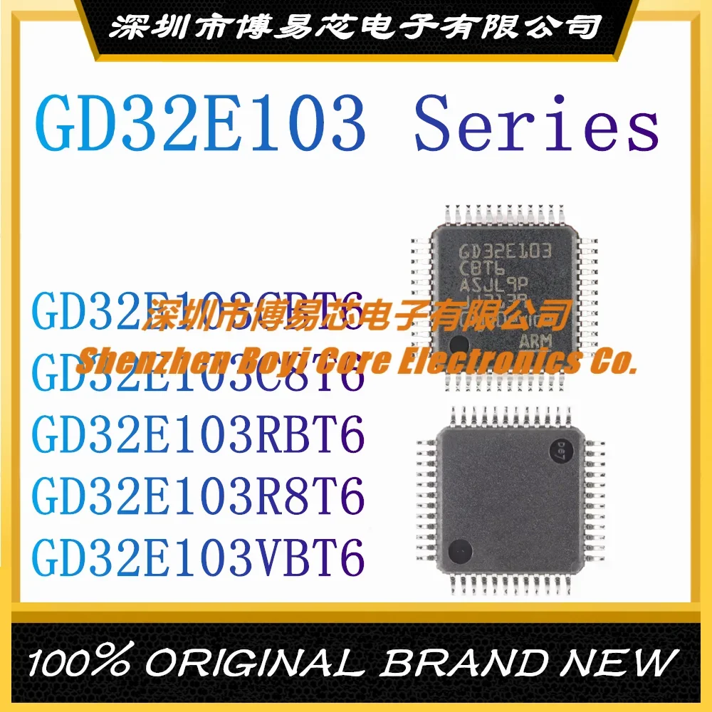 GD32E103CBT6 GD32E103C8T6 GD32E103RBT6 GD32E103R8T6 GD32E103VBT6 LQFP-100 ARM Cortex-M4 120MHz  (MCU/MPU/SOC) stm32f205vet6 stm32f205vgt6 stm32f205vct6 stm32f205vbt6 stm32f205vft6 lqfp 64 arm cortex m0 120mhz microcontroller mcu mpu soc