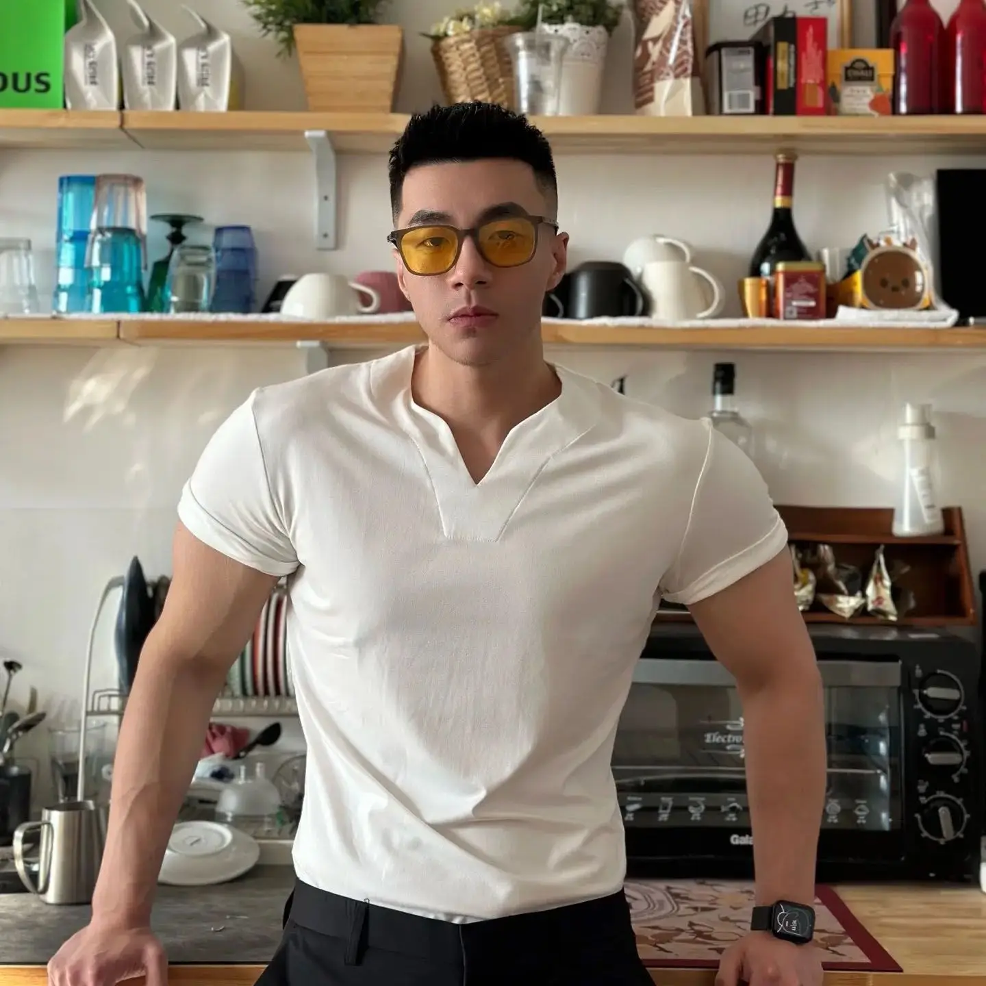 

Men's Polo T-Shirts Short Sleeve V-Neck Tops Daily Men's Solid Color Clothes Golf Shirts Workout Fitness Sports Wear