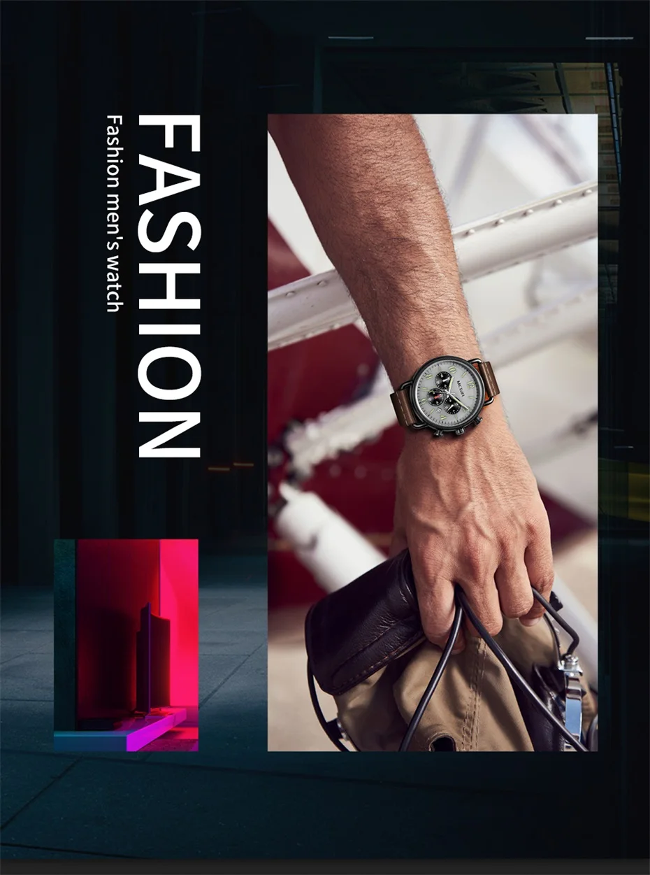 Herrenuhr, Luxus-Sport-Quarz-Armband, Stahlgeflecht, Business-Casual-Uhr mit Kalender, Lederband, Mann_voghion.com