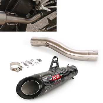 51MM Exhaust Pipe For KAWASAKI ZX10R 2004-2005 Motorcycle Muffler Mid Link Pipe Without DB Killer Stainless Steel Tail Escape