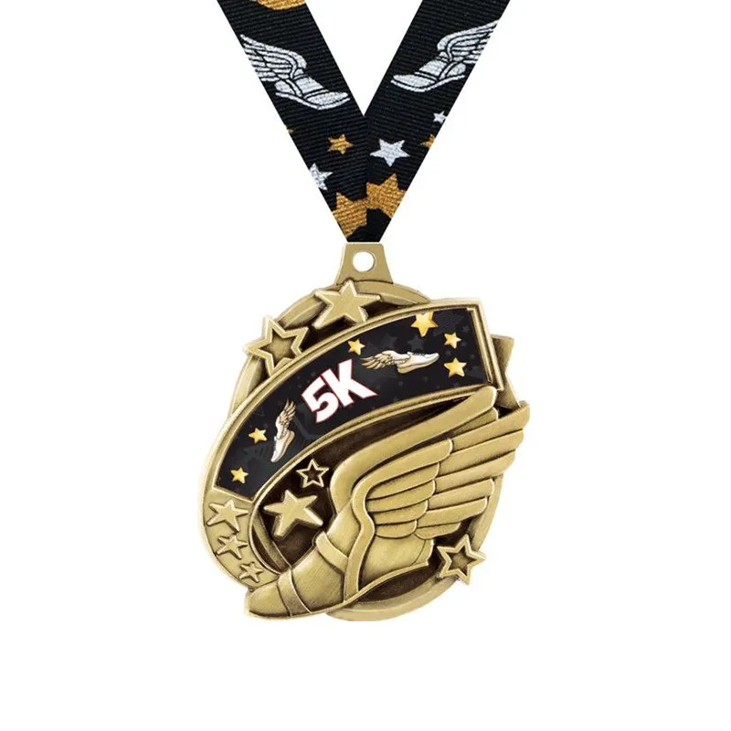 International Marathon Running Competition Medaglia In Lega Di Zinco Metal 3D Die Casting Paint Medal 5Km Honor Medal