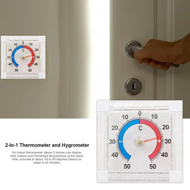 Refrigerator Thermometer, Two Pack Fridge Thermometer Stainless Steel Freezer  Thermometer with Red Indicator, Large Dial Thermometers for Freezers  Monitoring Thermometer for Home, Kitchen, Restaurants 