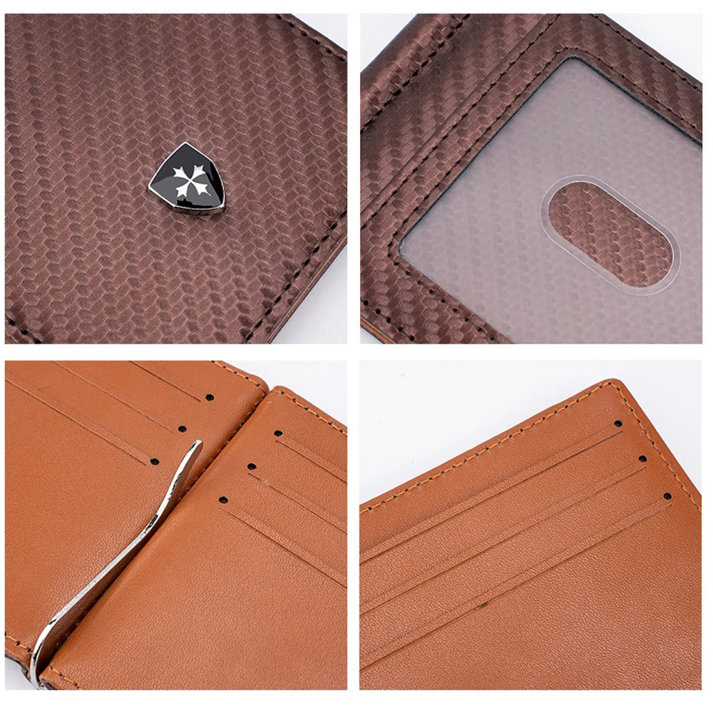 Baellerry Carbon Fiber RFID Wallet for Men, Ultra Thin Business Card Holder with Anti-Demagnetization