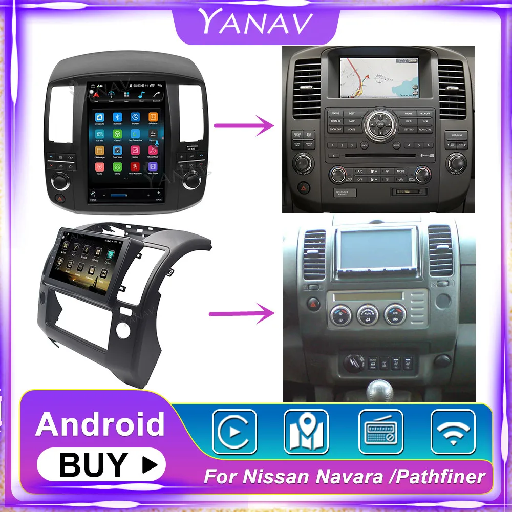 Android11 автомобильный радиоприемник для Nissan Navara Pathfinder 2008-2012 Tesla экран