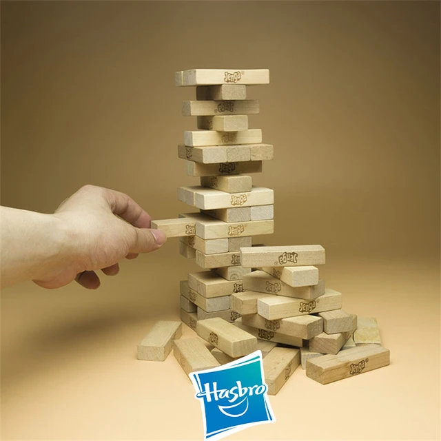 Hasbro Genuine Jenga Building Blocks Layered and Stacked Wooden Block  Domino Log Unpainted Childrens Adult Toy House Party Games - AliExpress