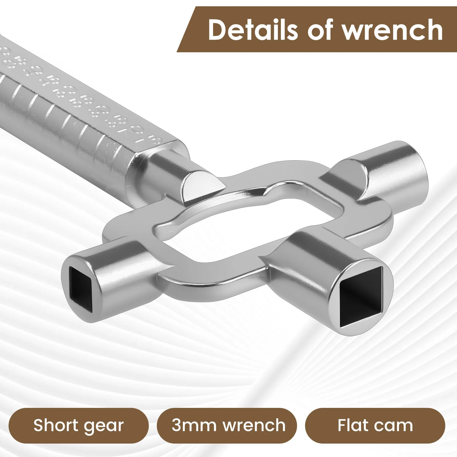 2Pcs Universal Construction Key with Measuring Scale Steel Architect Key Long and Short for Opening Mortise Locks and Checking