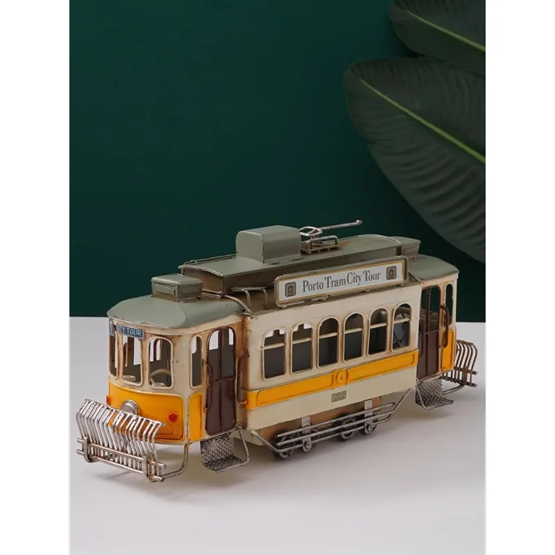 

Tram Iron Art Model, Industrial Style Crafts, Soft Decoration, Creative Desktop Decoration, American Cafe Retro Objects