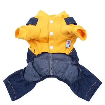 New Pet Jumpsuit Rompers Dog Hoodie Denim Coat T-Shirt Cat Puppy Jacket Autumn/Winter Clothes Apparel 6