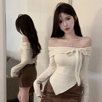 달콤하고 매운 섹시한 오프 숄더 불규칙한 바닥 셔츠