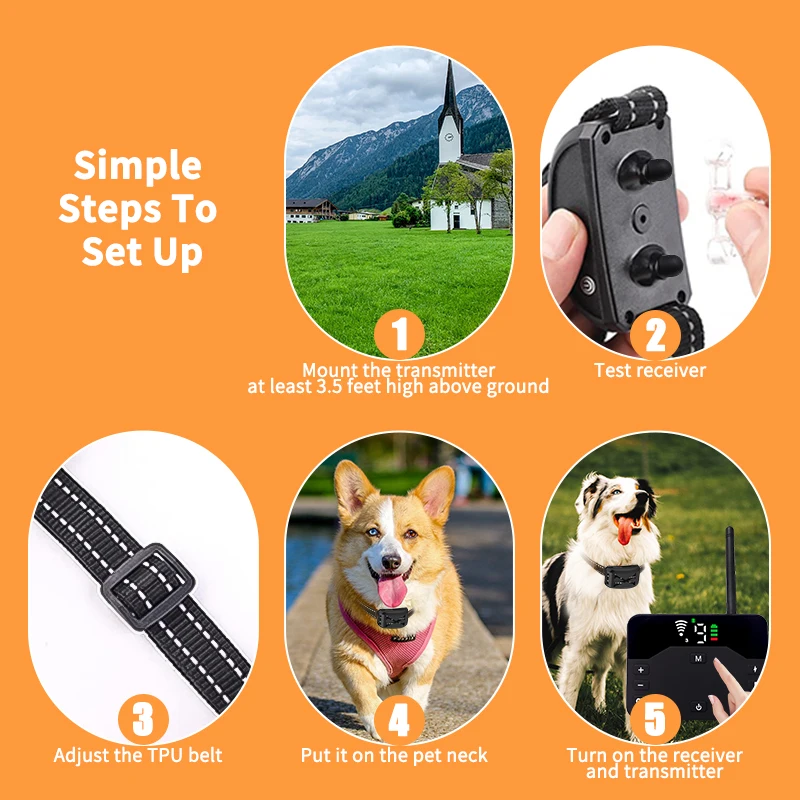 Dog Training Collar With Remote Wireless Dog Fence System Remote