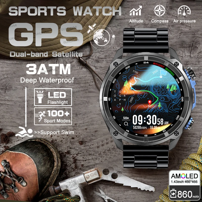 NUOVO Smartwatch con Navigazione GPS Offline, Memoria 4G, App Market Integrato, Impermeabile 10ATM, Batteria 1000mAh, Orologio Sportivo alla Moda