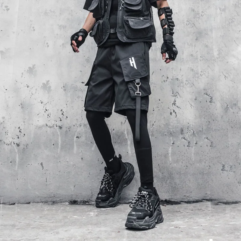 

2023 Fake Two Piece Patchwork Techwear Hip Hop Cargo Pants For Mens High Street Casual Harem Pants Joggers