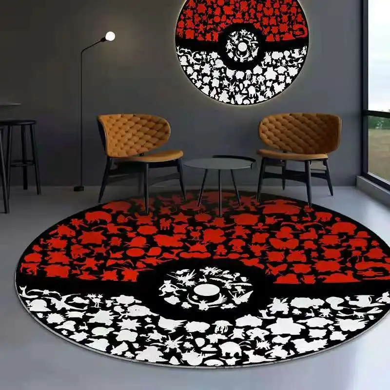 Pokemon Ball Home Decor Carpet Bedroom Area Rugs Living Child Room Floor Mat 