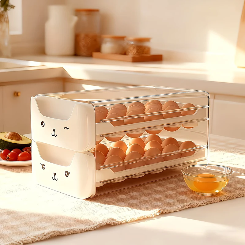 18/36 Compartment Box Of Refrigerator Sealed Freshness Storage Organizer Drawer Type Egg Rack Kitchen Accessories_voghion.com