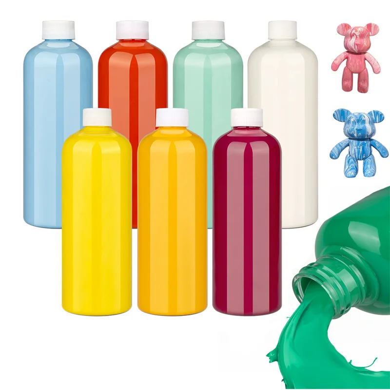 

27 Color Violent Bear Fluid Paint 500ml Large Capacity Acrylic Pigment Keychain Marble Enamel Doll DIY Coloring Pigment