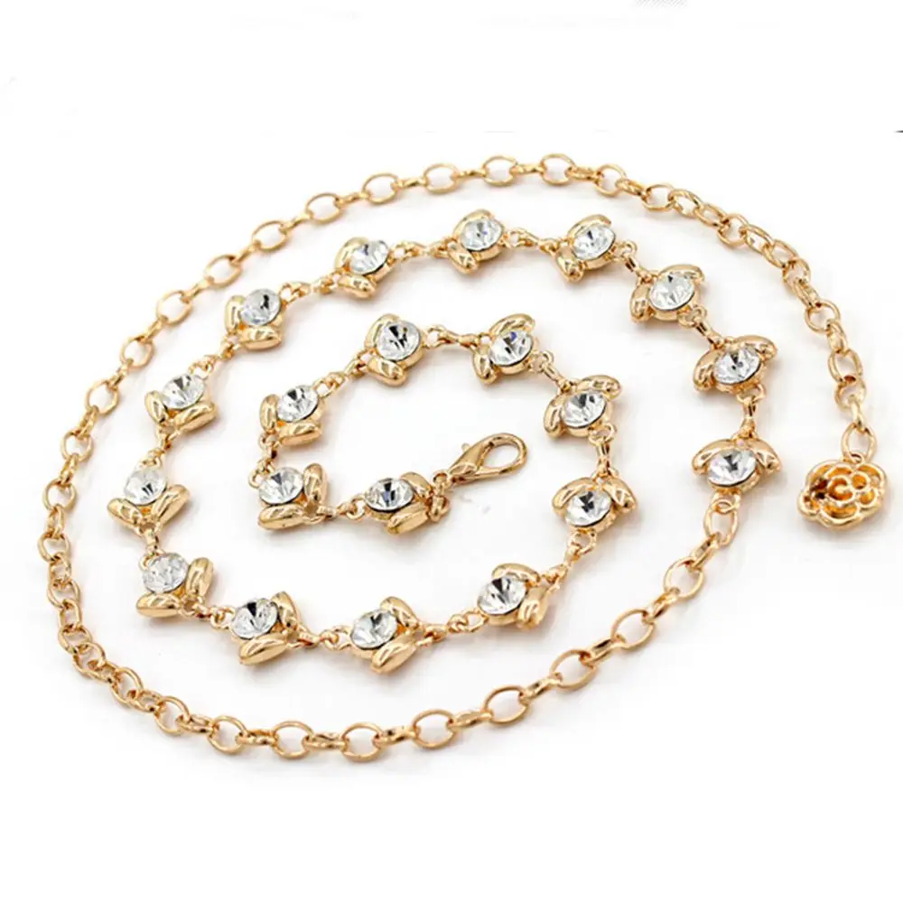 

Charming Accessories Women Ladies Dress Chain Crystal Rhinestone Waist Chain Women Belt Waist Belts Alloy Chain
