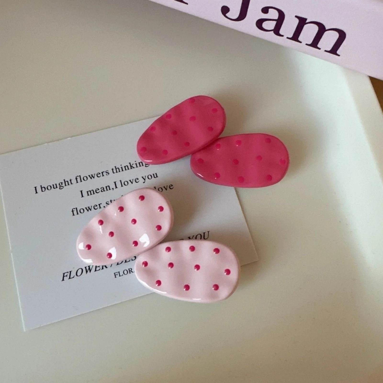 2PCS Cute Polka Dot Hair Clips Set, Colorful Oval Hairpins, Sweet Hair Accessories for Girls, Perfect for Daily Hairstyling