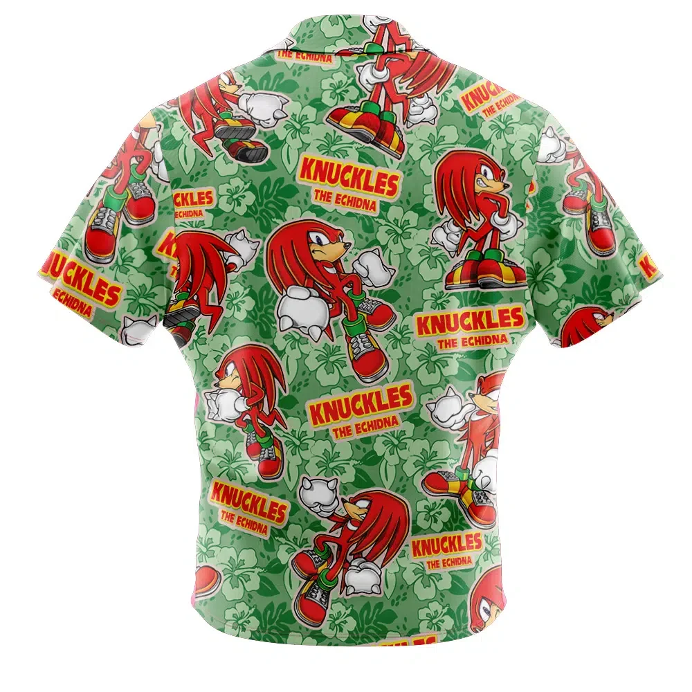 Knuckle's Sonic The Hedgehog Button UpHawaiian ShirtFashion Trend Breathable Loose Versatile Casual Sports Summer Men 2
