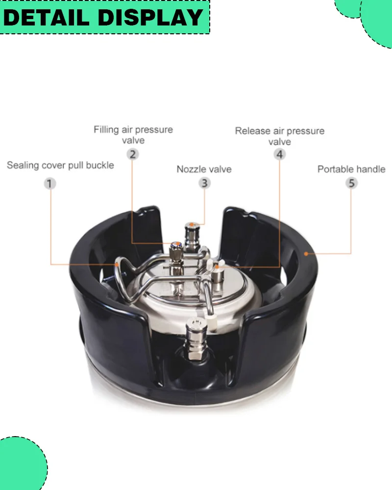 KUNAISI 9,5 l Edelstahl tragbare Tönung Fass Druck Autowaschanlage Autowaschanlage PPF Sprühgerät TPU Fenster Werkzeuge Auto Wassersprüf Fass – Detail 5
