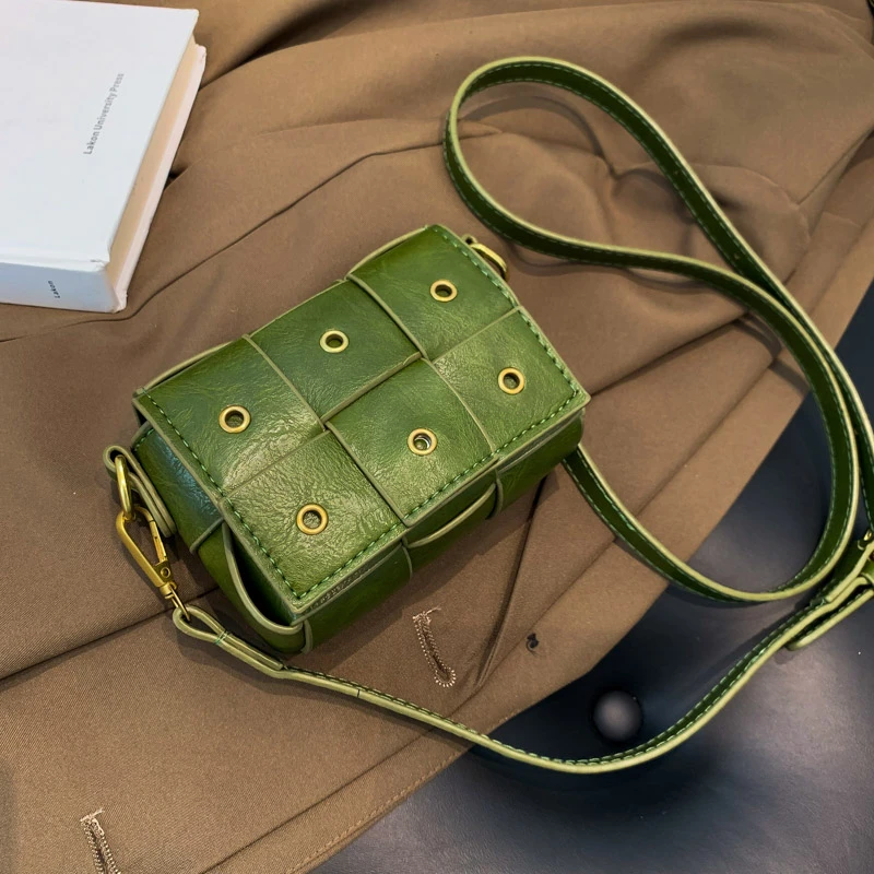 

Delicate Women's Leather Woven Shoulder Bag Luxury Designer Crossbody Bag Fashion Vintage Handbag Lady Casual Tote Free Shipping