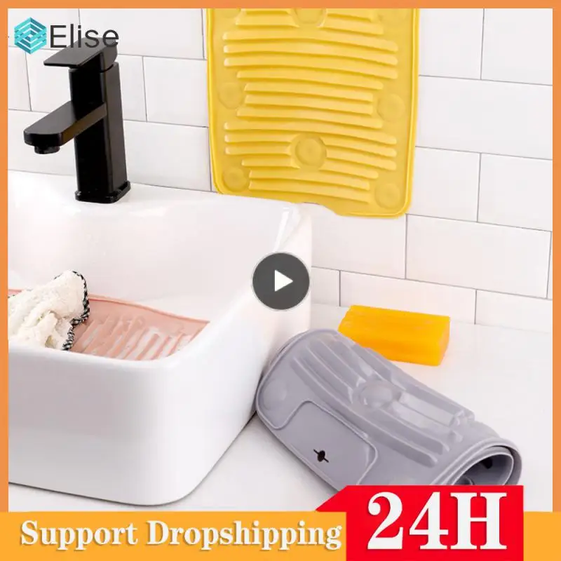 Silicone Scrubbers Laundry Mat Foldable Scrubbing Board Non Slip Household Clean Tool Washing Board Personal Laundry Socks