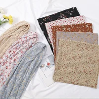 145cm Floral Printed Square Scarf Chiffon Headband Scarf For Muslim Woman Hijabs Shawls Lady Casual Wraps Ethnic Islam Turban 2