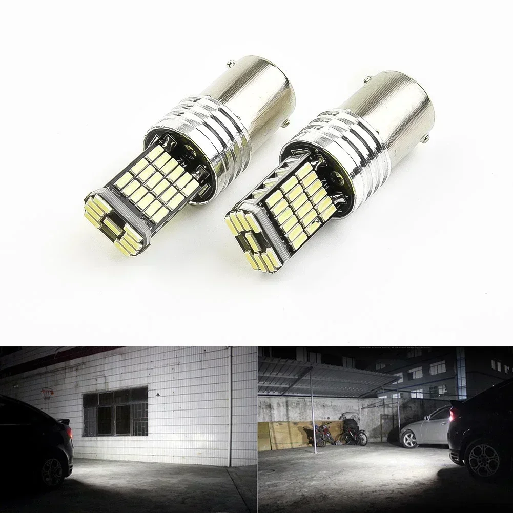2 Pcs 12V Car LED Lights Turn Signal Reverse Brake P21W 1156 BA15S Waterproof 6500K Xenon Bulb Accessories