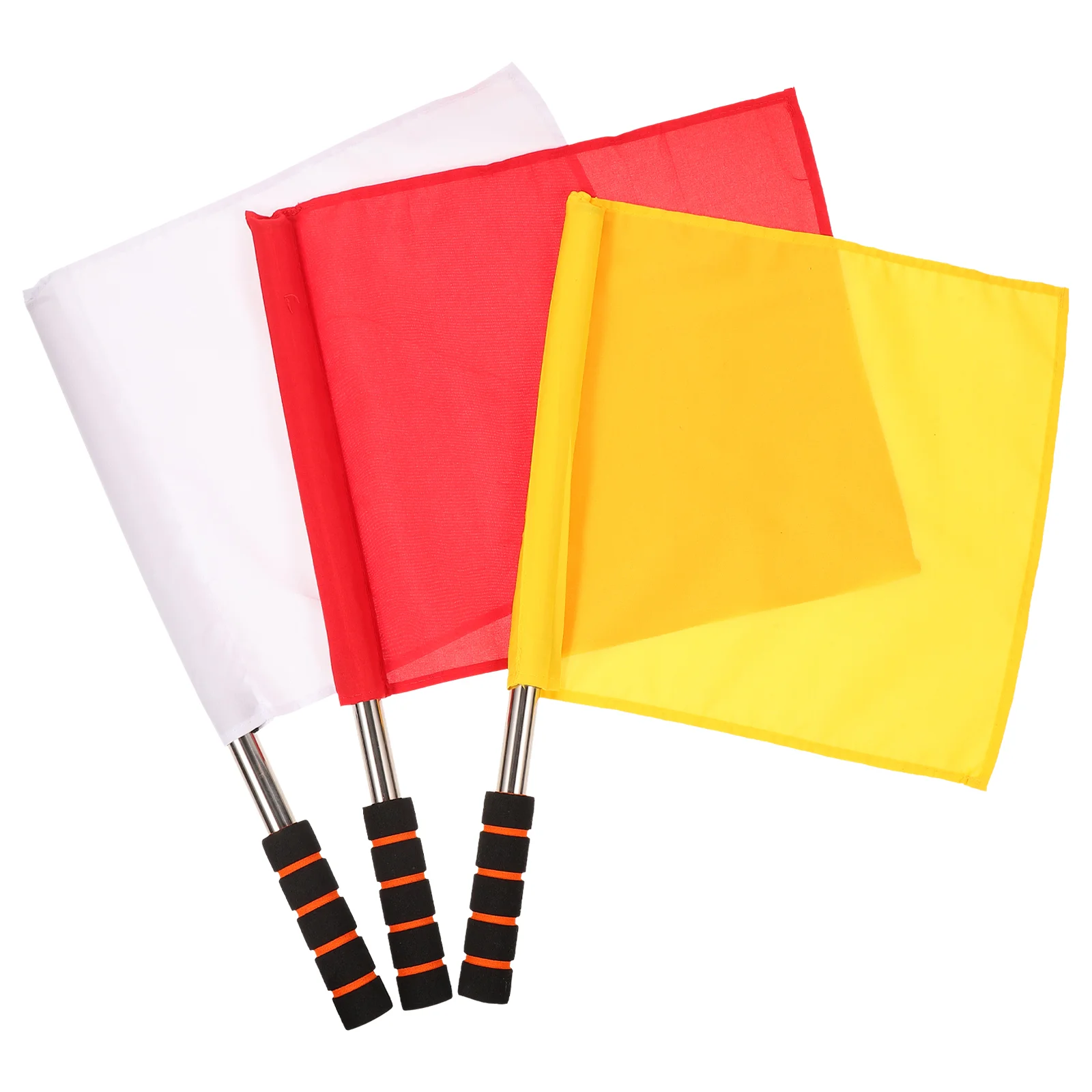 

Healeved Red Flags 3Pcs Referee Flags Stainless Steel Rod Sponge Handle Linesman Flags Flag Signal Flag Hand Flag