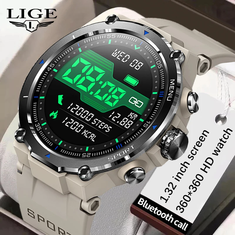 

LIGE New Smart Watch Men Bluetooth Call Health Monitoring Clock Waterproof Outdoor Sports Watches Men Smartwatch For Android ios