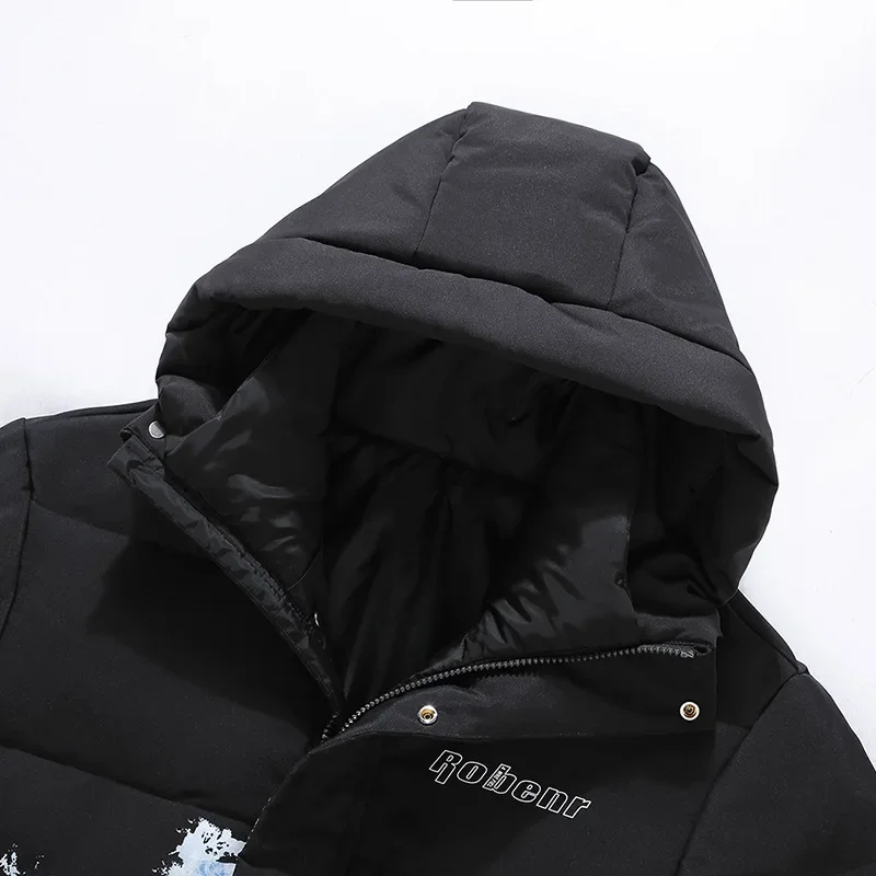 Down Jacket Men Snow Mountain White Duck Winter Hooded Casual Puffer Outdoor Windproof Warm