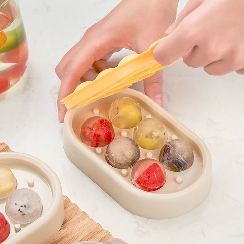 1PC Six Ice Cube Mold Silica Gel Ice Lattice Home Frozen Ball Box No Leakage Round Cube Mold ice cube mold ice cream mold