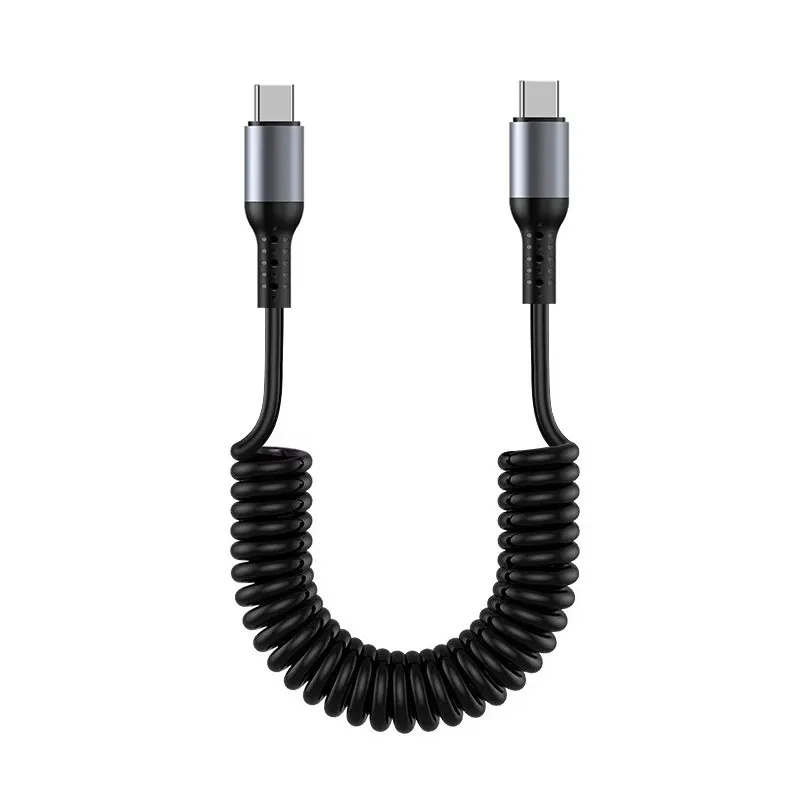 Fast Charging Coiled USB C Cable - Retractable Data and Charge Cord