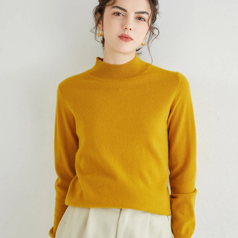 

2023 Sweaters Women Autumn Winter 100% Cashmere Pullovers Tops Grade Wool Long Sleeve Knitwear Female Clothing