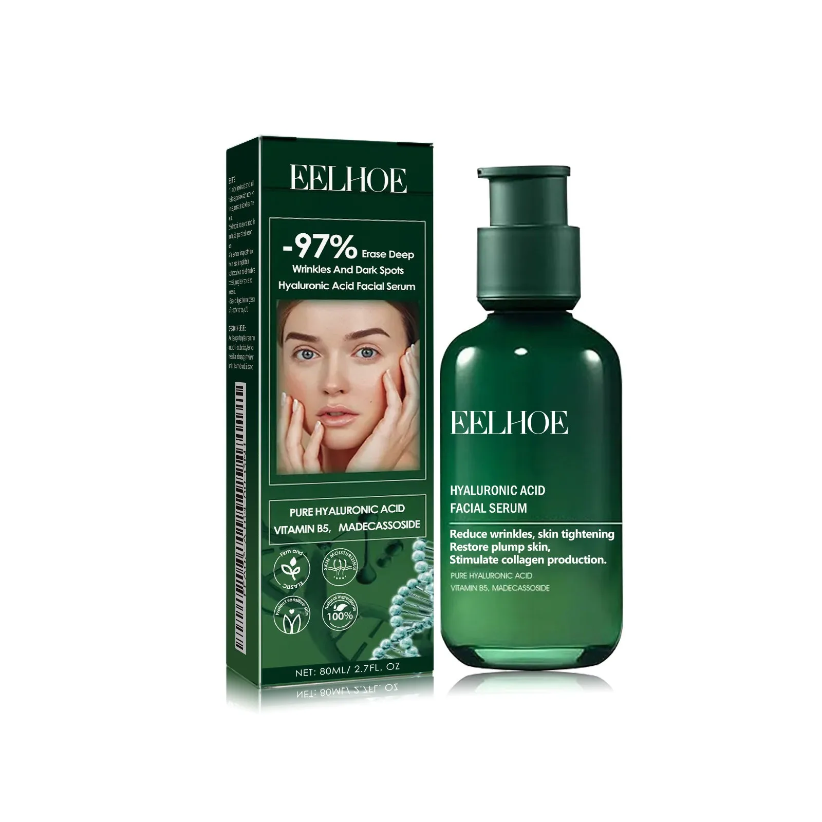 Vitamin B5 Essence Hyaluronic Acid Facial and Neck Skin Firming Anti Wrinkle Aging Repair Fine Lines Smooth Moisturizing Essence 6