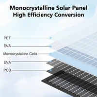 Panneau solaire pliable et portable de 400 W, avec support réglable, chargeur solaire étanche pour la maison, le jardin, les activités domestiques et les stations d’alimentation extérieures. 4