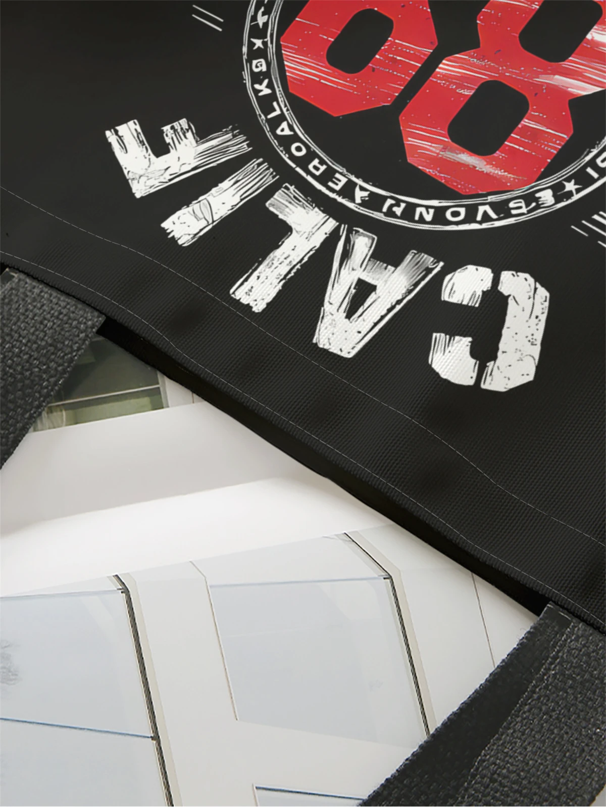 1pc,vintage trendy handbag, reusable fashionable handbag, multifunctional handbag, printed canvas shopping bag