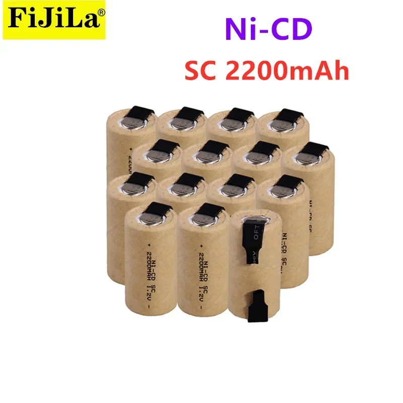 

2-20 PCS New NI-CD 1.2v SC2200mah Rechargeable batteries 1.2v SC power bank 2200mah SC accumulator SUB C battery