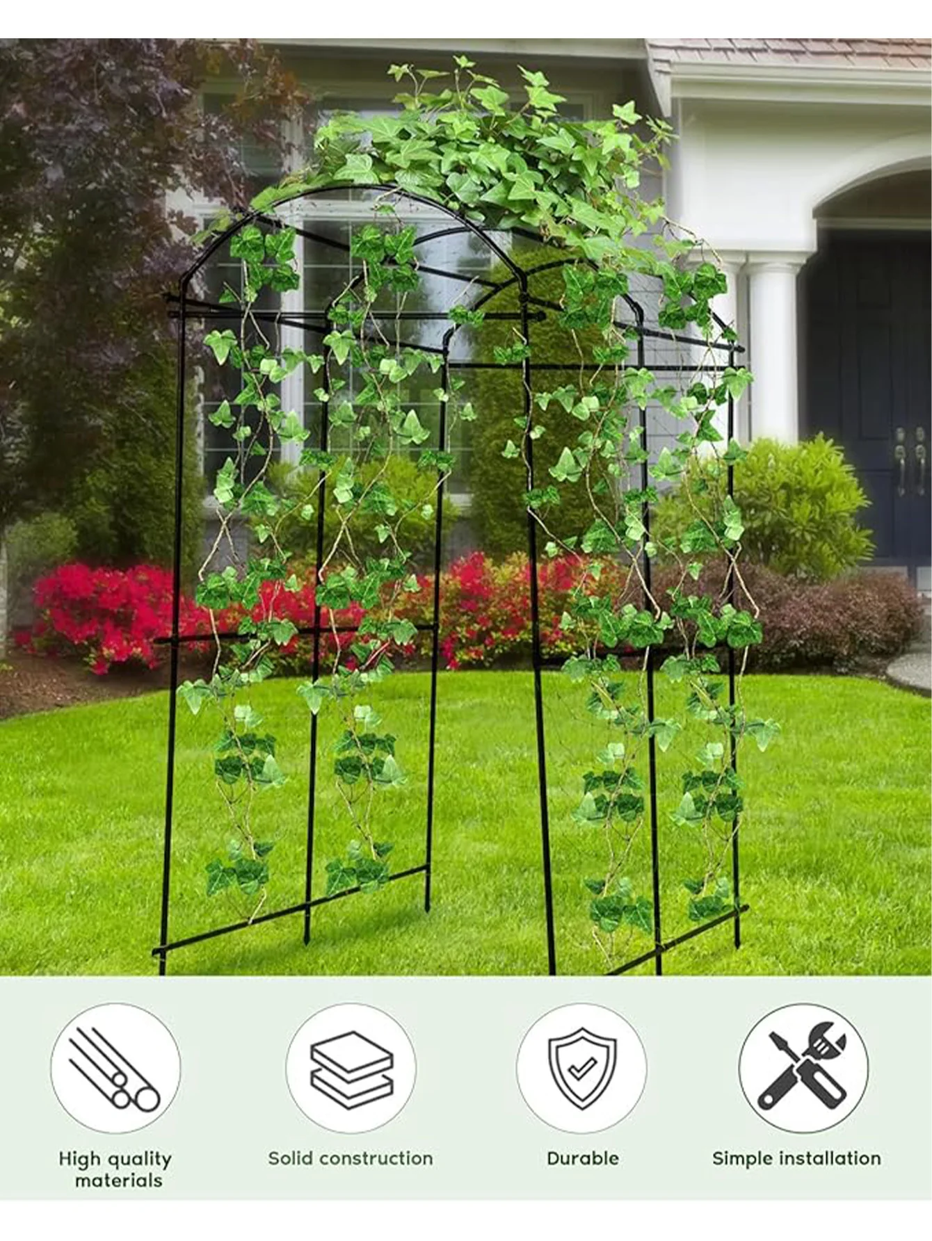 Garden Arch Trellis For Climbing Plants, Support For Flower Vegetable Pea Fruit Vine, Trellis Archway Yard/Garden Outdoor Decora