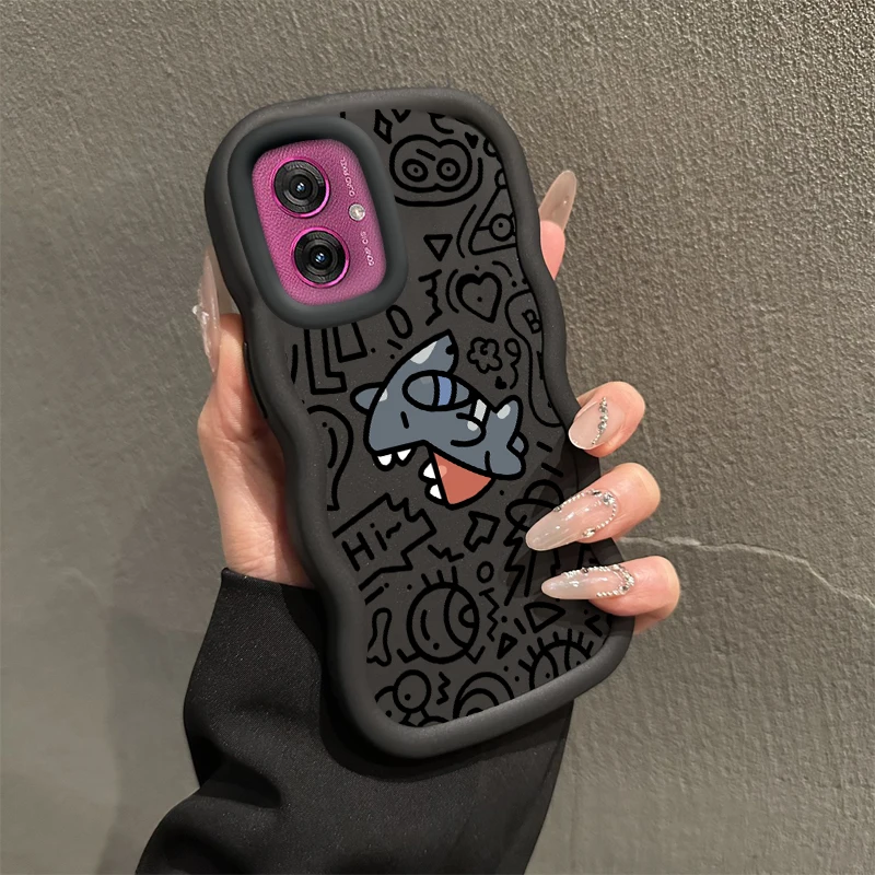 Grey Shark Wavy Silicone Phone Case Cover