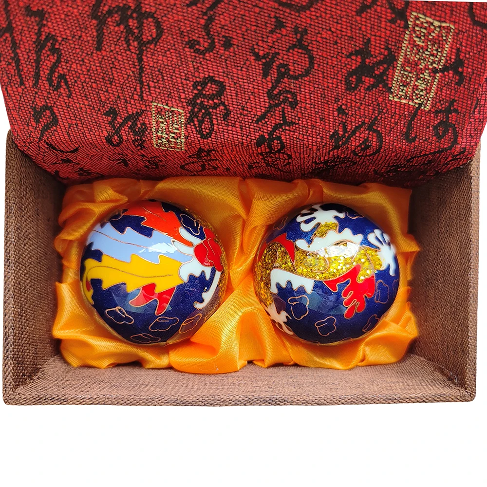 lachineuse - Coffret Boules Qi Gong Bonheur - Boules Chinoises Anti Stress en Émail ⌀ 40 mm - Boules