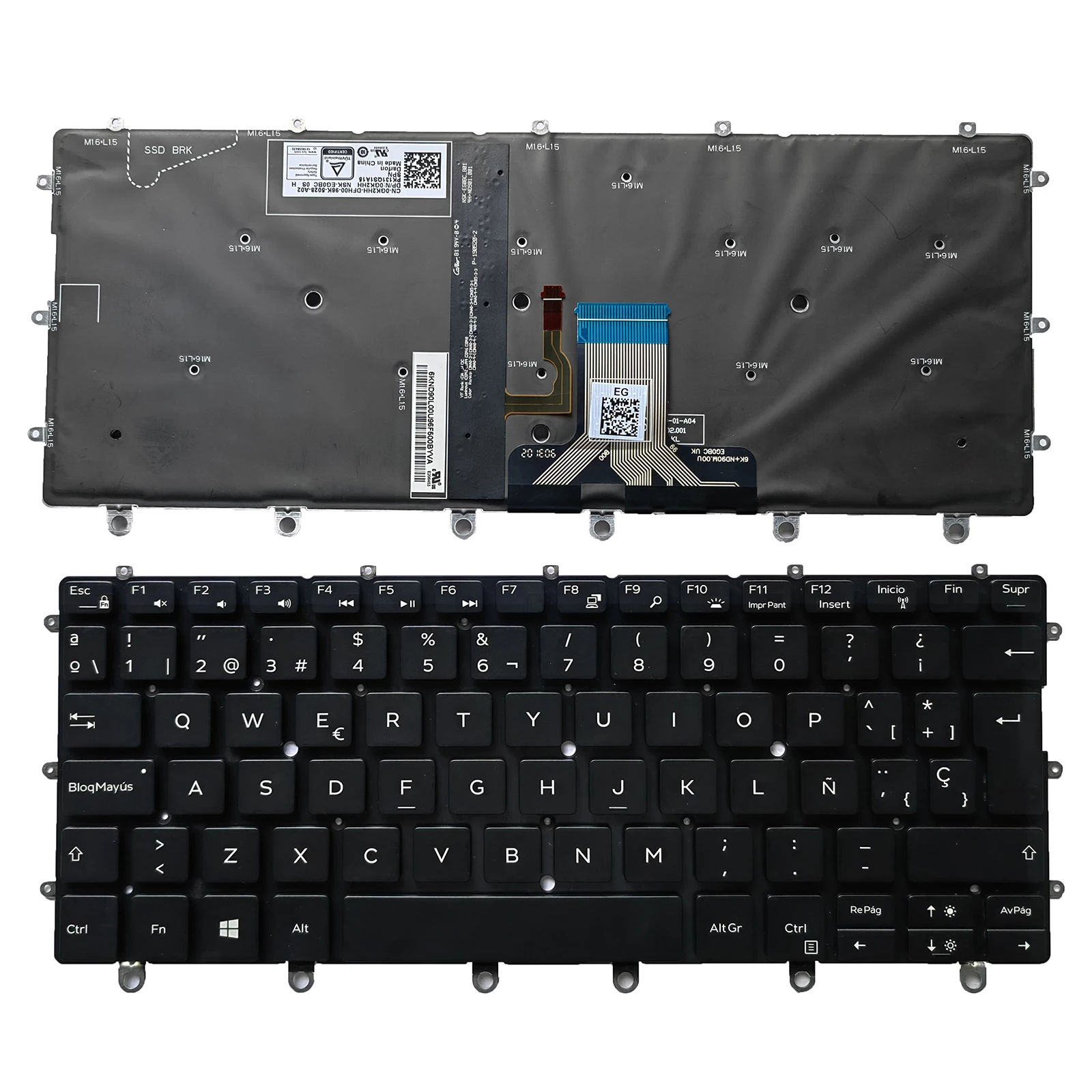 

NEW Genuine Dell XPS 13 9365 2-in-1 SPANISH Backlit Laptop Keyboard