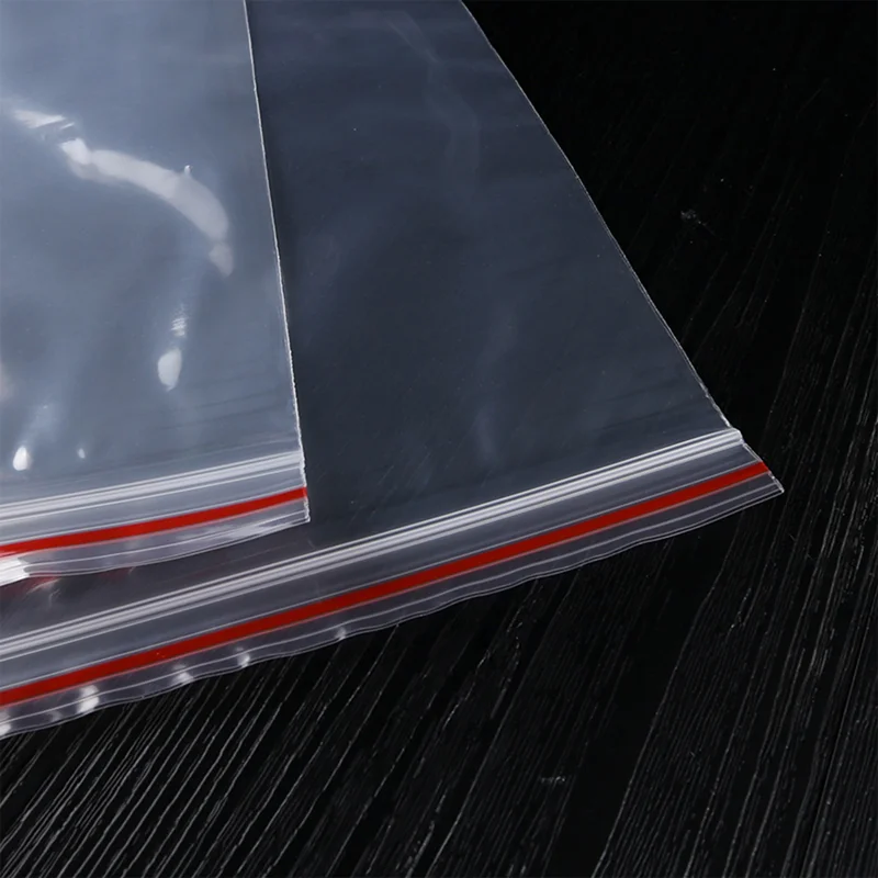 PE 밀봉 백, 자체 밀봉 투명 비닐 백, 보관 및 보존 백, 지퍼 스타일 비닐 백, 팩당 100 개