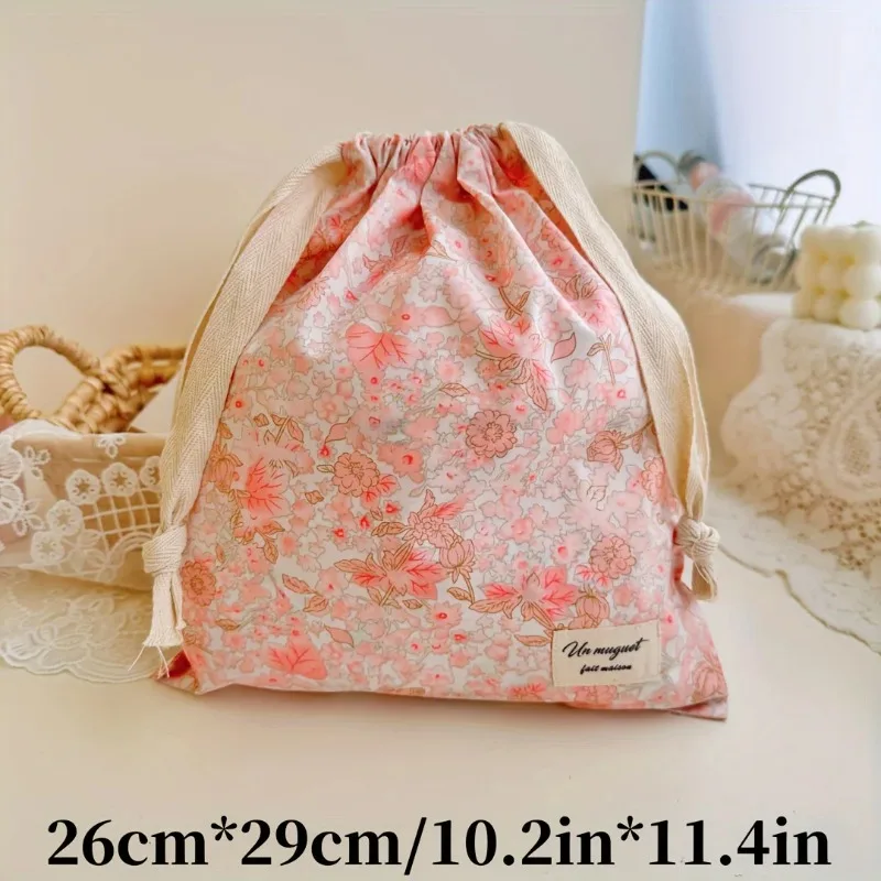 Home Embroidered Bow Drawstring Bag, Multipurpose Storage Box, Portable Travel and Household Dust Bag, Mom and Diaper Bag lijiao